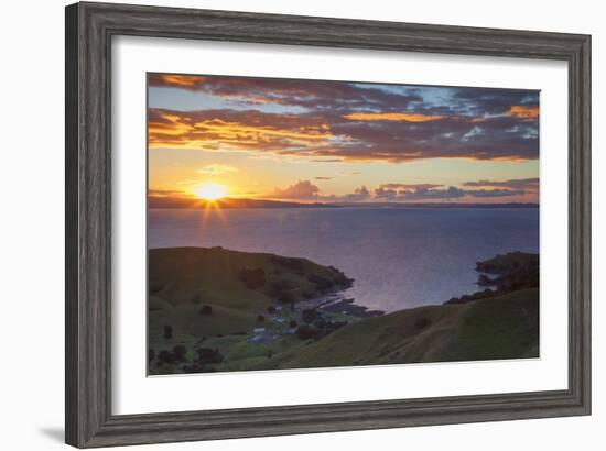 View of Kirita Bay and Firth of Thames at Sunset-Ian-Framed Photographic Print