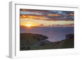 View of Kirita Bay and Firth of Thames at Sunset-Ian-Framed Photographic Print