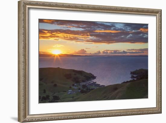 View of Kirita Bay and Firth of Thames at Sunset-Ian-Framed Photographic Print