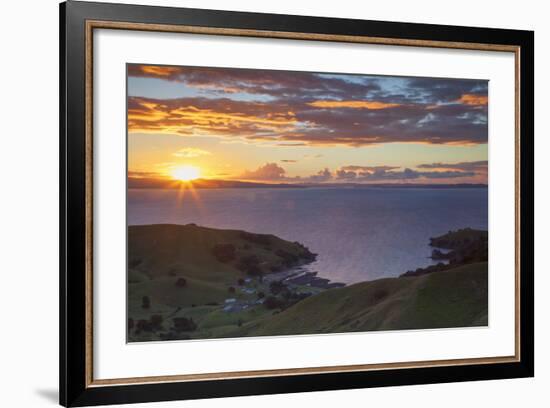 View of Kirita Bay and Firth of Thames at Sunset-Ian-Framed Photographic Print