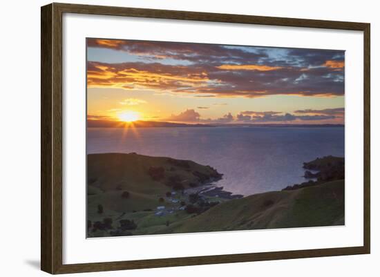 View of Kirita Bay and Firth of Thames at Sunset-Ian-Framed Photographic Print