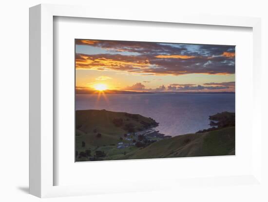 View of Kirita Bay and Firth of Thames at Sunset-Ian-Framed Photographic Print