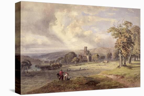 View of Kirkstall Abbey, Leeds, 1860-George Arthur Fripp-Stretched Canvas