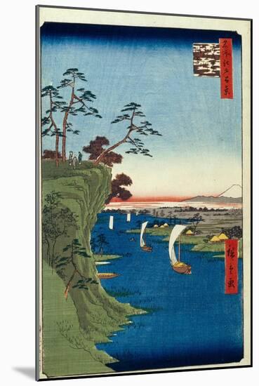 View of Konodai and the Tone River (One Hundred Famous Views of Ed), 1856-1858-Utagawa Hiroshige-Mounted Giclee Print