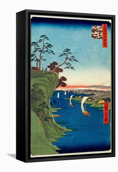 View of Konodai And the Tone River (One Hundred Famous Views of Edo)-null-Framed Stretched Canvas