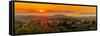 View of Kos Island and Greek Orthodox church from Zia Sunset View at sunset, Zia Village, Kos Town-Frank Fell-Framed Stretched Canvas