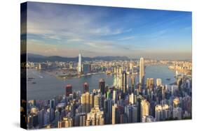 View of Kowloon and Hong Kong Island from Victoria Peak, Hong Kong-Ian Trower-Stretched Canvas