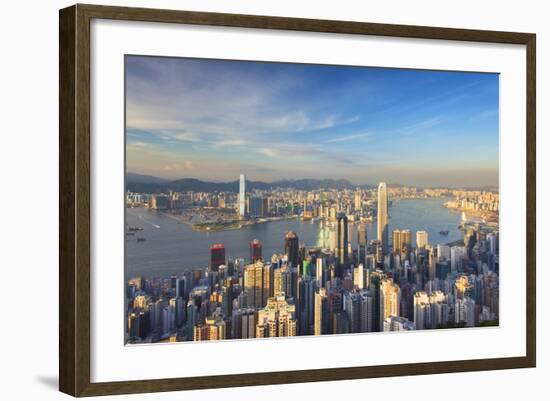 View of Kowloon and Hong Kong Island from Victoria Peak, Hong Kong-Ian Trower-Framed Photographic Print