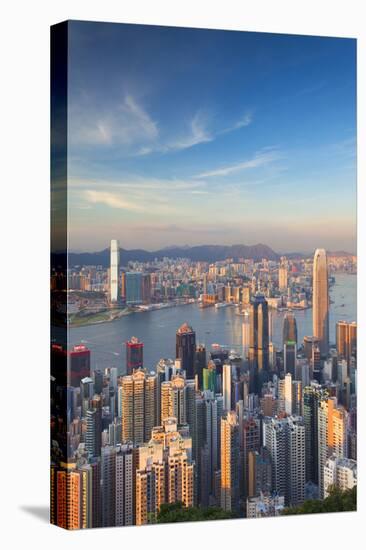 View of Kowloon and Hong Kong Island from Victoria Peak, Hong Kong-Ian Trower-Stretched Canvas