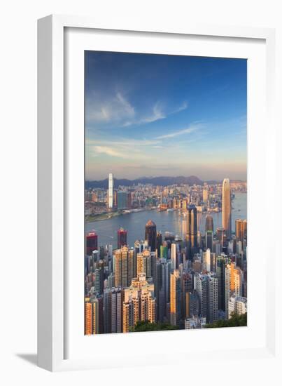 View of Kowloon and Hong Kong Island from Victoria Peak, Hong Kong-Ian Trower-Framed Photographic Print