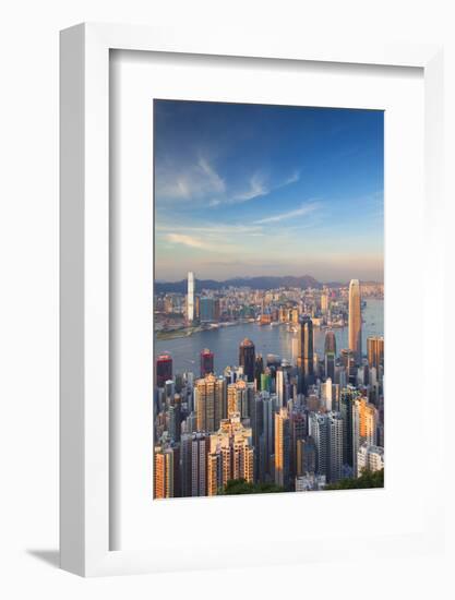 View of Kowloon and Hong Kong Island from Victoria Peak, Hong Kong-Ian Trower-Framed Photographic Print