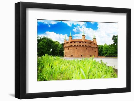 View of Krakow Barbican (Basztowa) in Summer-SerrNovik-Framed Photographic Print