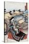 View of Kyoto, Japanese Wood-Cut Print-Lantern Press-Stretched Canvas