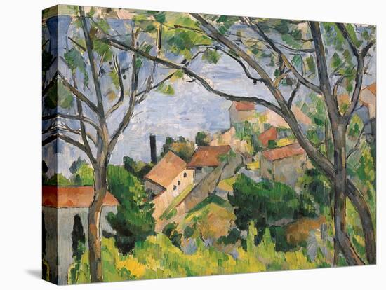 View of L'Estaque Through the Trees, 1879-Paul C?zanne-Stretched Canvas