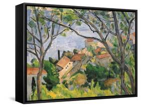 View of L'Estaque Through the Trees, 1879-Paul C?zanne-Framed Stretched Canvas