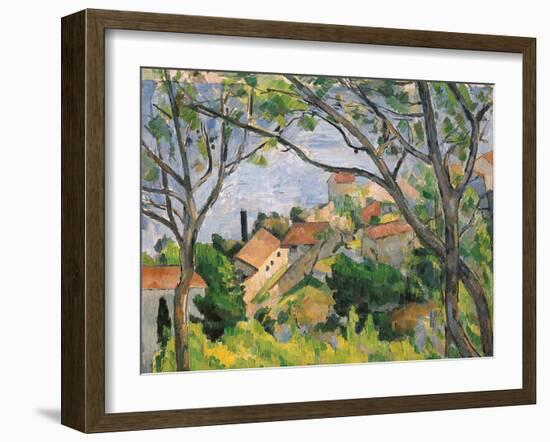 View of L'Estaque Through the Trees, 1879-Paul C?zanne-Framed Giclee Print