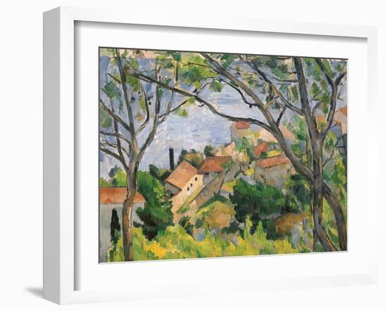 View of L'Estaque Through the Trees, 1879-Paul C?zanne-Framed Giclee Print