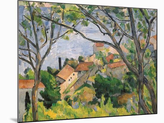 View of L'Estaque Through the Trees, 1879-Paul C?zanne-Mounted Giclee Print