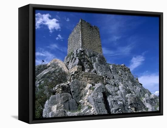 View of La Iruela Castle Ruins, Andalusia, Spain-null-Framed Stretched Canvas