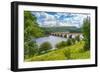 View of Ladybower Reservoir and Baslow Edge in the distance, Peak District, Derbyshire, England-Frank Fell-Framed Photographic Print