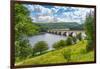 View of Ladybower Reservoir and Baslow Edge in the distance, Peak District, Derbyshire, England-Frank Fell-Framed Photographic Print