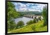 View of Ladybower Reservoir and Baslow Edge in the distance, Peak District, Derbyshire, England-Frank Fell-Framed Photographic Print