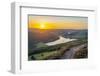 View of Ladybower Reservoir from Bamford Edge at sunset, Bamford, Peak District National Park-Frank Fell-Framed Photographic Print