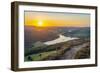 View of Ladybower Reservoir from Bamford Edge at sunset, Bamford, Peak District National Park-Frank Fell-Framed Photographic Print