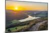 View of Ladybower Reservoir from Bamford Edge at sunset, Bamford, Peak District National Park-Frank Fell-Mounted Photographic Print