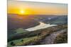 View of Ladybower Reservoir from Bamford Edge at sunset, Bamford, Peak District National Park-Frank Fell-Mounted Photographic Print