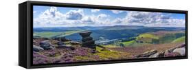 View of Ladybower Reservoir from Salt Cellar Rock Formation, Peak District National Park-Frank Fell-Framed Stretched Canvas