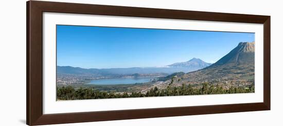 View of Lago del San Pablo and Imbabura volcano from terrace Sacha Ji, Imbabura Province, Ecuador-null-Framed Photographic Print