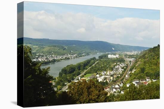 View of Lahnstein and River Rhine, Rhineland-Palatinate, Germany, Europe-Jochen Schlenker-Stretched Canvas