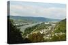 View of Lahnstein and River Rhine, Rhineland-Palatinate, Germany, Europe-Jochen Schlenker-Stretched Canvas