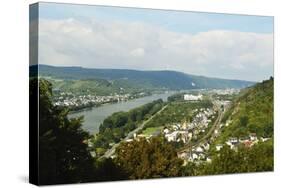 View of Lahnstein and River Rhine, Rhineland-Palatinate, Germany, Europe-Jochen Schlenker-Stretched Canvas