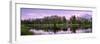 View of lake and mountains, Spring Creek Pond, Alberta, Canada-Panoramic Images-Framed Photographic Print