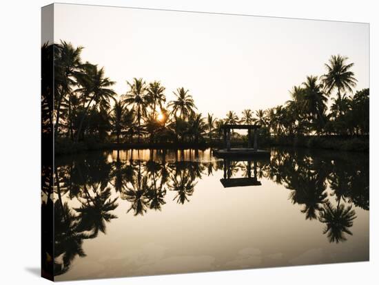 View of Lake at Sunset, Backwaters Near North Paravoor, Kerala, India, South Asia-Ben Pipe-Stretched Canvas