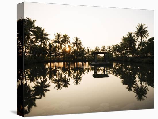 View of Lake at Sunset, Backwaters Near North Paravoor, Kerala, India, South Asia-Ben Pipe-Stretched Canvas