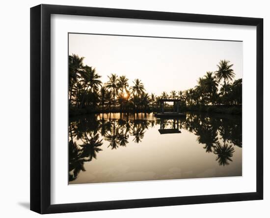 View of Lake at Sunset, Backwaters Near North Paravoor, Kerala, India, South Asia-Ben Pipe-Framed Photographic Print