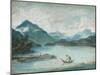 View of Lake Geneva with a Man Rowing a Small Boat and Two Swans-Elisabeth Louise Vigee-LeBrun-Mounted Giclee Print