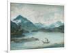 View of Lake Geneva with a Man Rowing a Small Boat and Two Swans-Elisabeth Louise Vigee-LeBrun-Framed Giclee Print