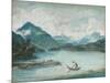 View of Lake Geneva with a Man Rowing a Small Boat and Two Swans-Elisabeth Louise Vigee-LeBrun-Mounted Giclee Print