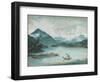 View of Lake Geneva with a Man Rowing a Small Boat and Two Swans-Elisabeth Louise Vigee-LeBrun-Framed Giclee Print