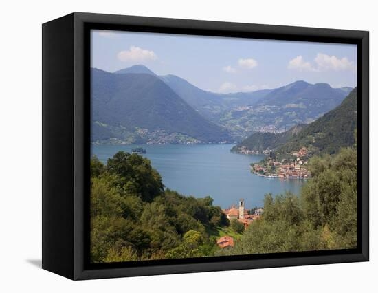 View of Lake Iseo Near Sulzano, Lombardy, Italian Lakes, Italy, Europe-Frank Fell-Framed Stretched Canvas