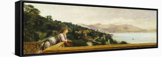 View of Lake Maggiore from Villa of Ada Troubetzkoy-null-Framed Stretched Canvas