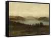 View of Lake Maggiore-Filippo Carcano-Framed Stretched Canvas