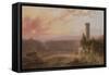 View of Lake Nemi at Sunset, c.1840-50-Joshua Shaw-Framed Stretched Canvas