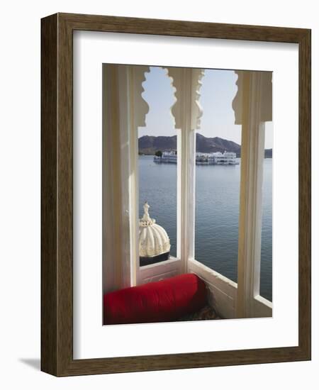 View of Lake Palace Hotel From Jagat Niiwas Palace Hotel, Udaipur, Rajasthan, India, Asia-Ian Trower-Framed Photographic Print