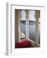 View of Lake Palace Hotel From Jagat Niiwas Palace Hotel, Udaipur, Rajasthan, India, Asia-Ian Trower-Framed Photographic Print