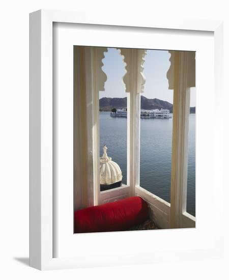 View of Lake Palace Hotel From Jagat Niiwas Palace Hotel, Udaipur, Rajasthan, India, Asia-Ian Trower-Framed Photographic Print